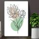 Placa Decorativa Abstrato Flores Minimalistas