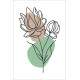 Placa Decorativa Abstrato Flores Minimalistas