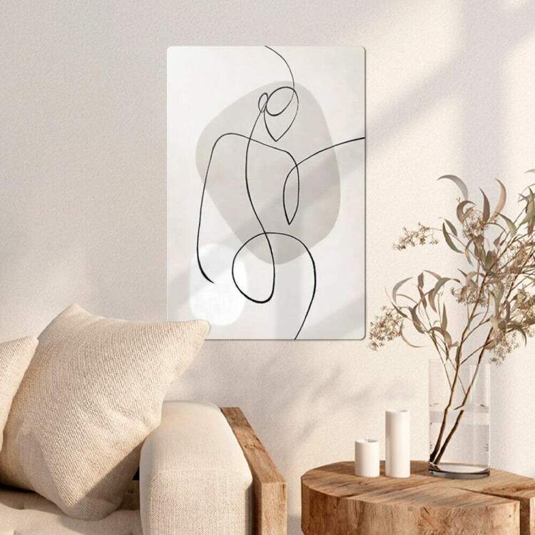 Placa Decorativa Abstrato Corpo de Mulher Minimalista