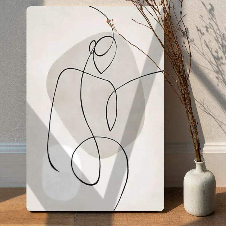 Placa Decorativa Abstrato Corpo de Mulher Minimalista