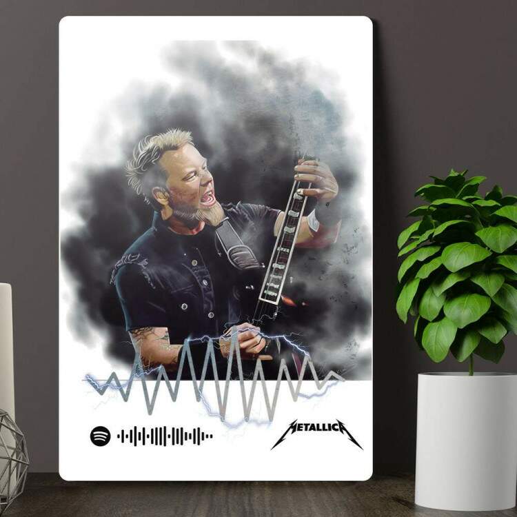 Placa Decorativa Spotify Music Metallica