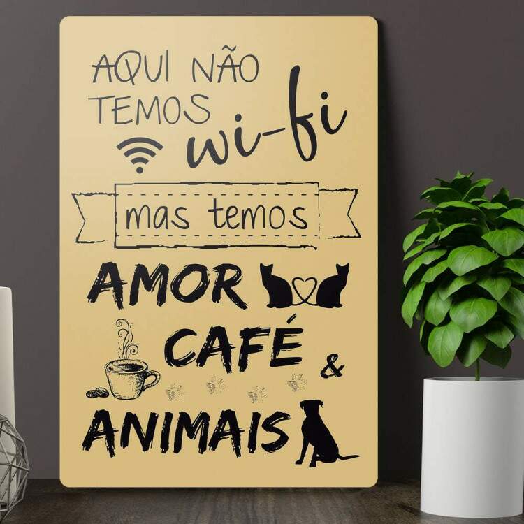 Placa Decorativa Wifi e Amor