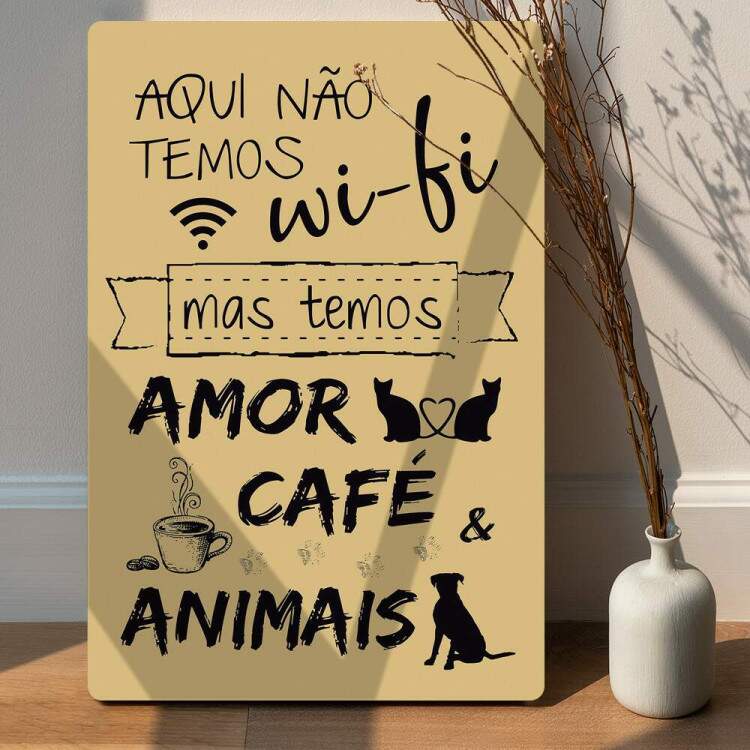Placa Decorativa Wifi e Amor