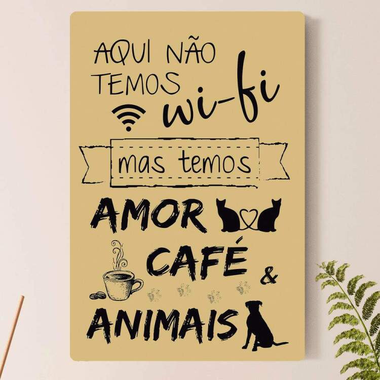 Placa Decorativa Wifi e Amor
