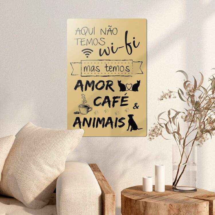 Placa Decorativa Wifi e Amor