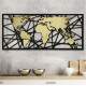 Quadro Decorativo Espelhado Mapa-M�ndi Abstrato