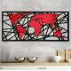 Quadro Decorativo Espelhado Mapa-M�ndi Abstrato