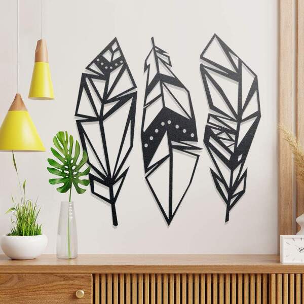 Quadro Decorativo Vazado Folhas Soltas