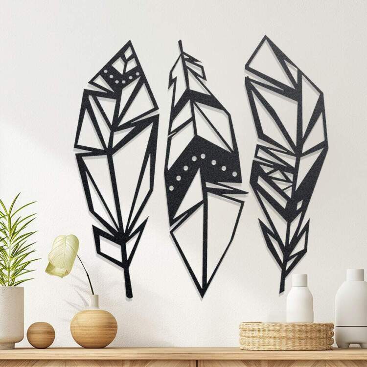 Quadro Decorativo Vazado Folhas Soltas