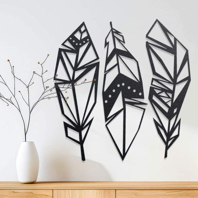 Quadro Decorativo Vazado Folhas Soltas