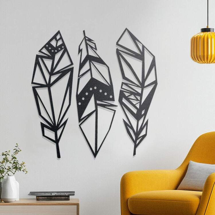 Quadro Decorativo Vazado Folhas Soltas
