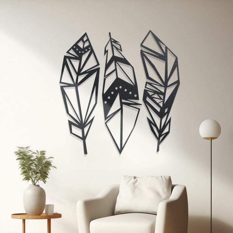 Quadro Decorativo Vazado Folhas Soltas