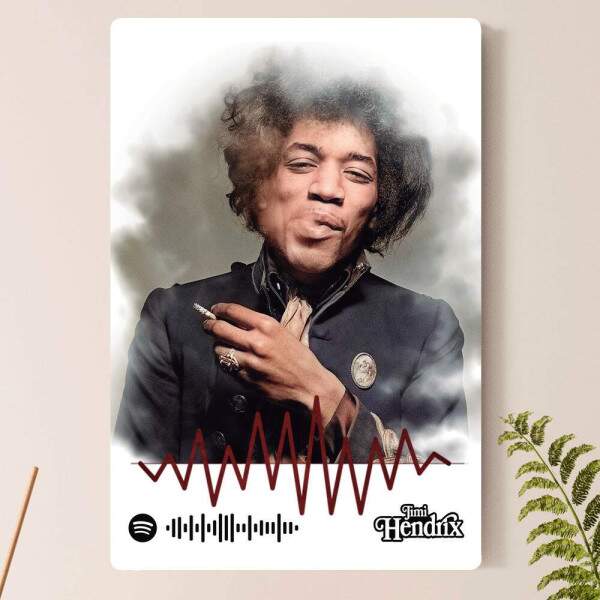Placa Decorativa Spotify Jimi Hendrix