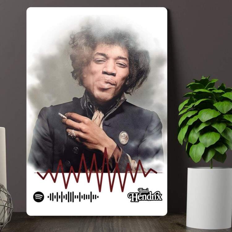 Placa Decorativa Spotify Jimi Hendrix