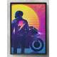 Quadro Decorativo Pintura Motoqueiro Retr�