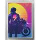 Quadro Decorativo Pintura Motoqueiro Retr�