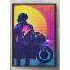 Quadro Decorativo Pintura Motoqueiro Retr�