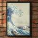 Quadro Decorativo Ondas Pintura Japonesa