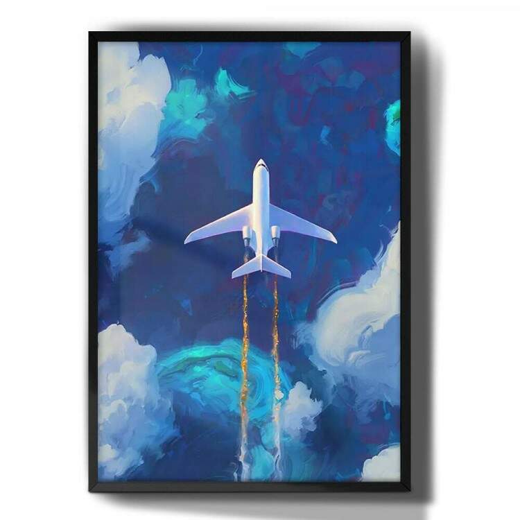 Quadro Decorativo Pintura Avio no Cu