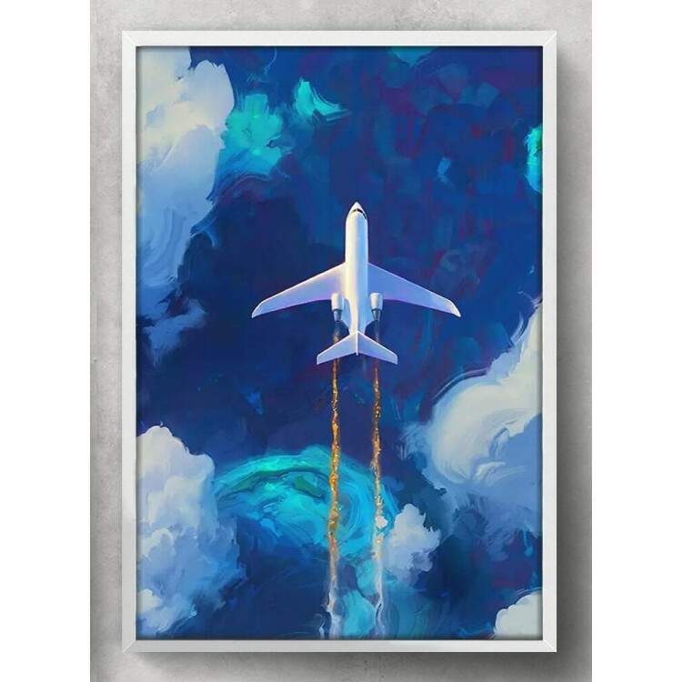 Quadro Decorativo Pintura Avio no Cu