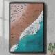Quadro Decorativo Pintura Praia Vista de Cima