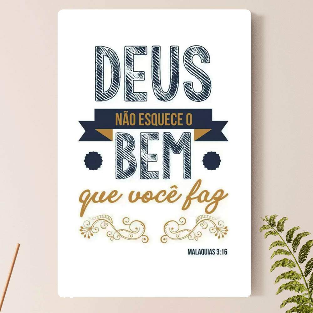 Placa Decorativa F e Religio Deus no Esquece o Bem