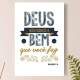 Placa Decorativa F� e Religi�o Deus n�o Esquece o Bem