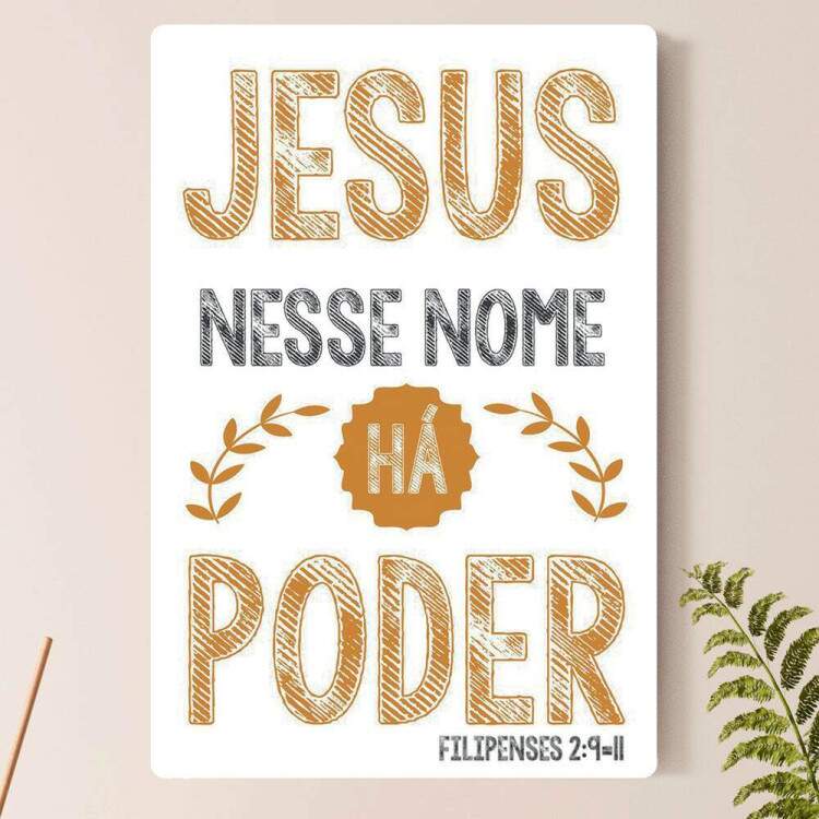 Placa Decorativa F e Religio Jesus Nesse Nome h Poder