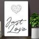 Placa Decorativa Just Love
