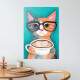 Placa Decorativa Gatinho com Cappuccino