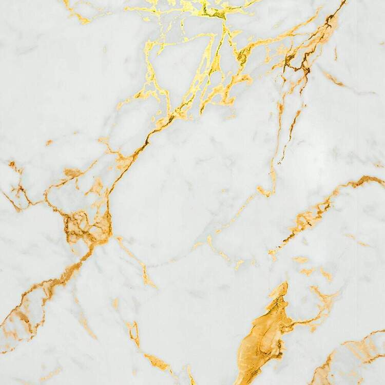 Papel de Parede Mrmore Branco com Dourado