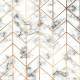 Papel de Parede M�rmore Branco com Rose Chevron
