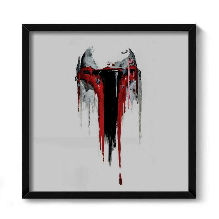 Quadro Decorativo Capacete Mandaloriano Pintura