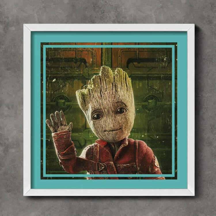 Quadro Decorativo Quadrado Eu Sou Groot Cumprimentando