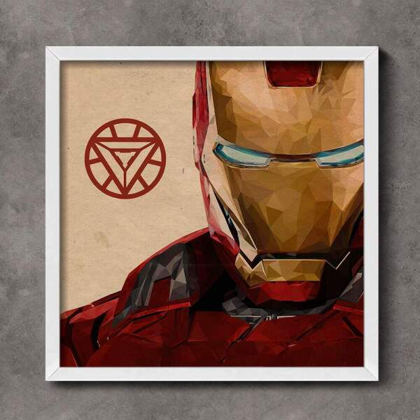 Quadro Decorativo Homem de Ferro Efeito Envelhecido