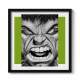 Quadro Decorativo Face Hulk Preto e Branco