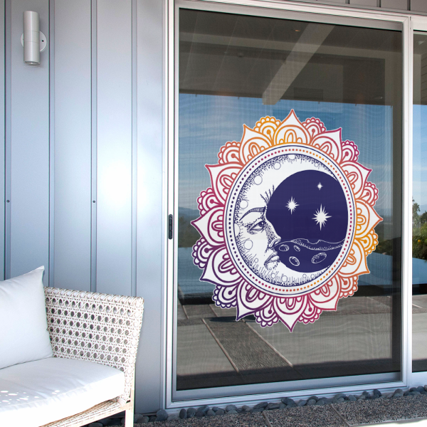 Adesivo de Parede Mandala Colorida Lua