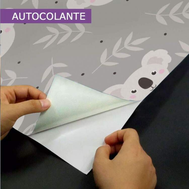 Papel de Parede Infantil Coalas Cinza