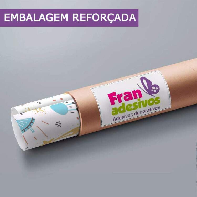 Papel de Parede Infantil Planetas e Foguetes Coloridos