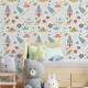 Papel de Parede Infantil Planetas e Foguetes Coloridos
