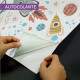 Papel de Parede Infantil Planetas e Foguetes Coloridos