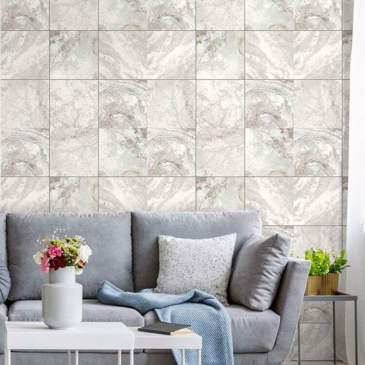 Papel de Parede Azulejos de Mrmore Branco