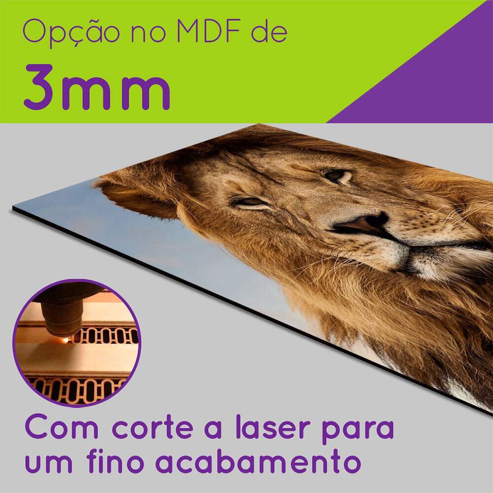 Kit Quadros Decorativos Mosaico Le�o N�o Temas Creia