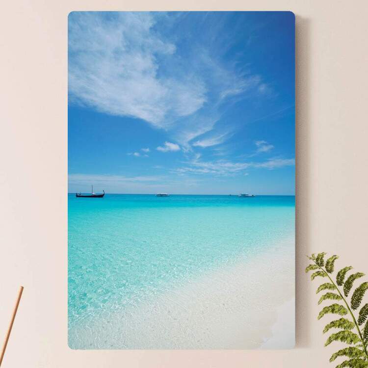 Placa Decorativa Paisagem Oceano Azul
