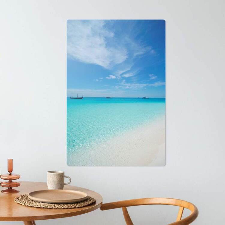Placa Decorativa Paisagem Oceano Azul