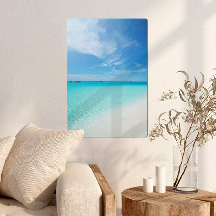 Placa Decorativa Paisagem Oceano Azul