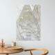 Placa Decorativa Geom�trico M�rmore Bege Com Dourado