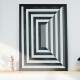 Quadro Decorativo Abstrato Fuscalvo Preto e Branco