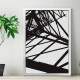 Quadro Decorativo Abstrato Rede El�trica Preto e Branco