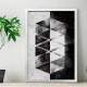 Quadro Decorativo Abstrato Geom�trico Tri�ngulos Preto e Branco